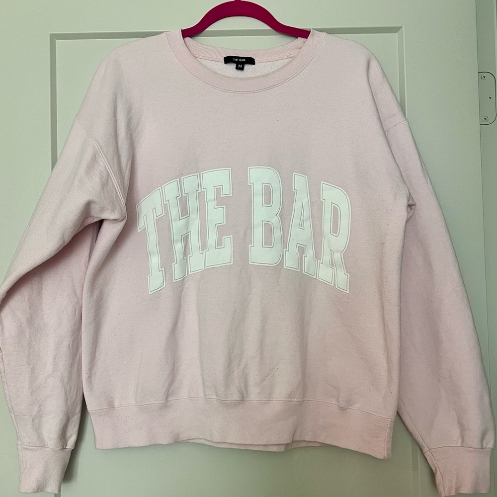 The Bar varsity sweatshirt in blush